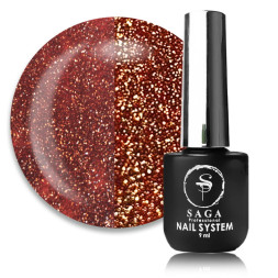 Гель-лак Saga Professional Fiery Gel 22 зі світловідбиваючими шимерами та блискітками 9 мл