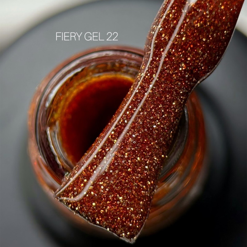 Гель-лак Saga Professional Fiery Gel 22 зі світловідбиваючими шимерами та блискітками 9 мл