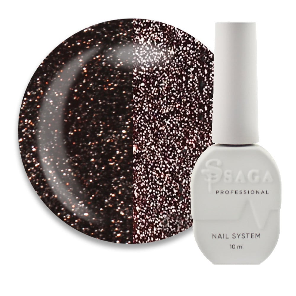 Гель-лак Saga Professional Fiery Gel 21 зі світловідбиваючими шимерами та блискітками 10 мл