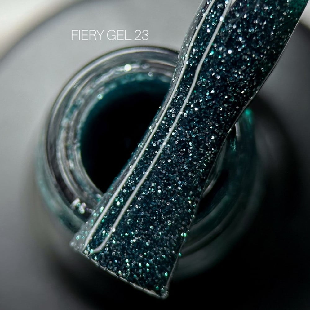 Гель-лак Saga Professional Fiery Gel 23 зі світловідбиваючими шимерами та блискітками 10 мл