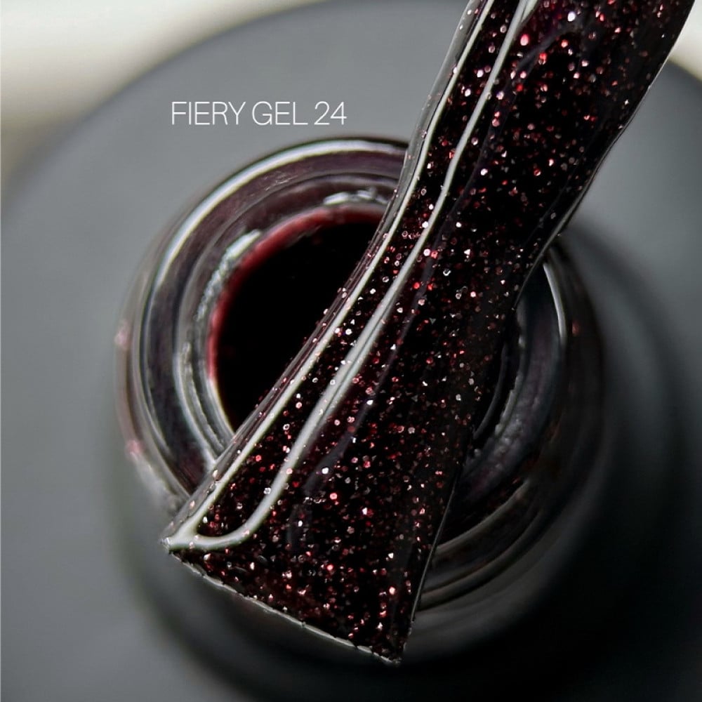 Гель-лак Saga Professional Fiery Gel 24 зі світловідбиваючими шимерами та блискітками 10 мл