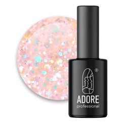 Гель-лак Adore Professional Glam Pop G-01 Beyonce персик с бирюзовым глиттером. 7.5 мл