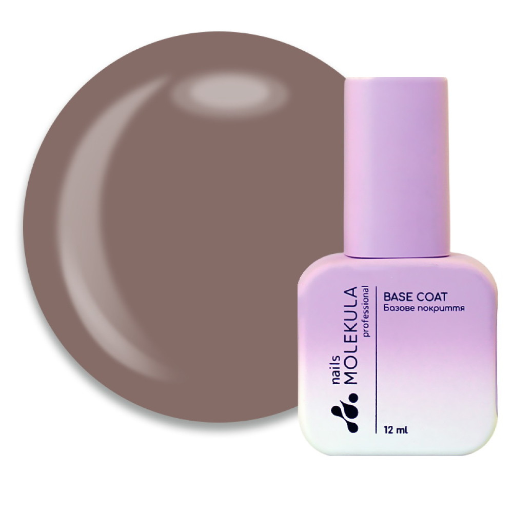 База камуфлююча для гель-лаку Nails Molekula Base Coat Rubber Nude Coffee Cream. крем-кава. 12 мл