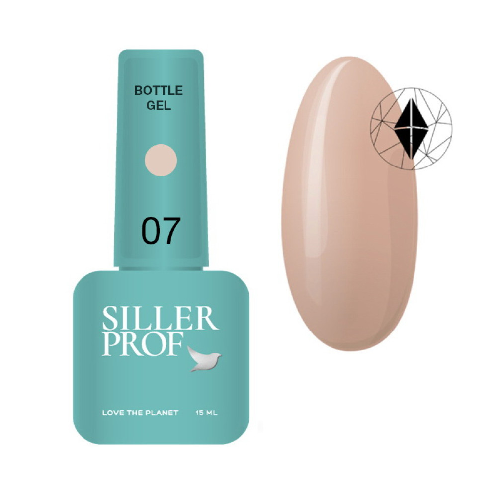 Гель Siller Professional Bottle Gel 007 з пензликом. капучіно. 15 мл