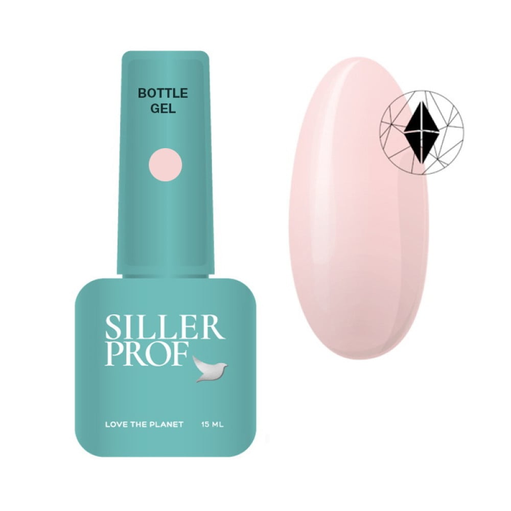Гель Siller Professional Bottle Gel 009 з пензликом. абрикосово рожевий. 15 мл