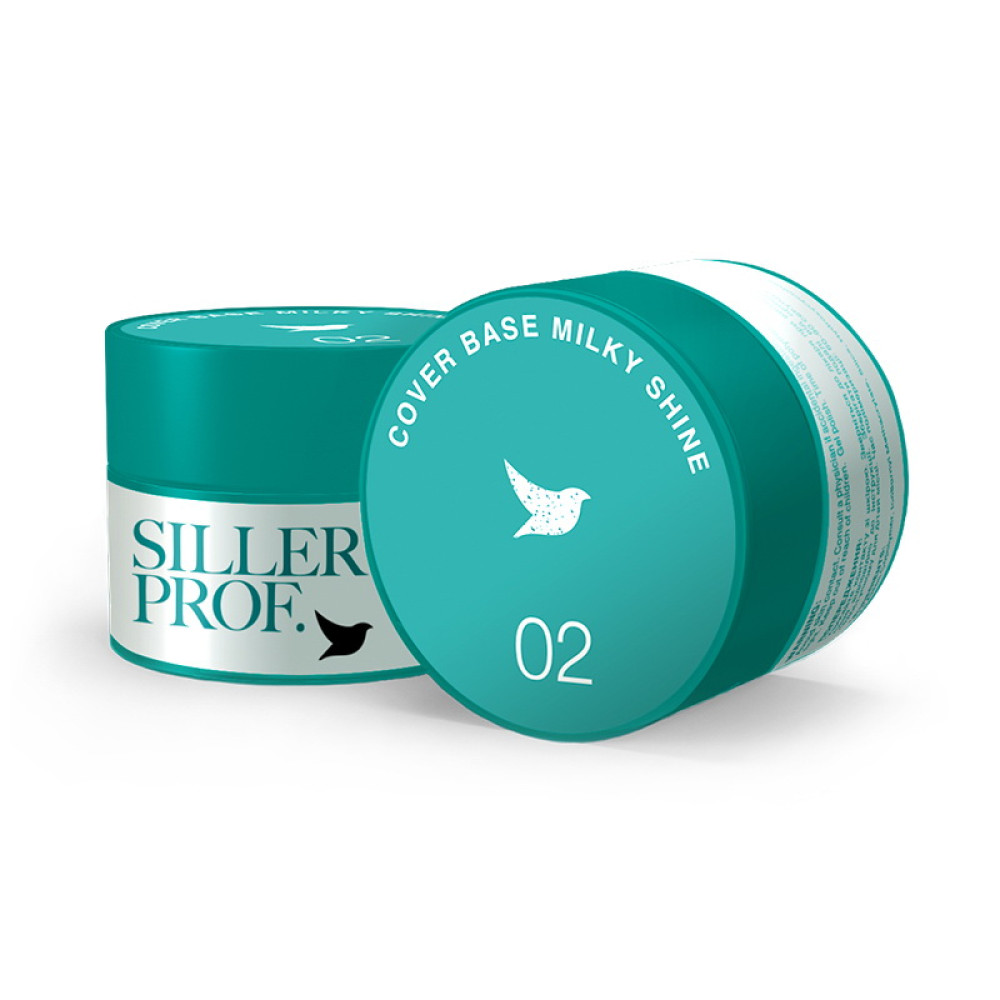 База камуфлююча каучукова Siller Professional Cover Base Milky Shine 002 молочний з синім мерехтінням 30 мл