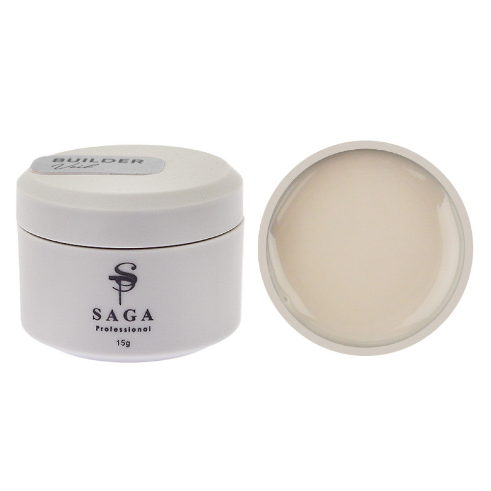 Гель для наращивания Saga Professional Builder Gel Veil 09. молочный. 15 мл