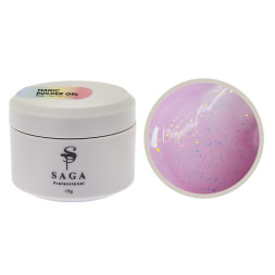Гель для нарощування Saga Professional Magic Builder Gel 06 бузково-рожевий з пластівцями поталі 15 мл
