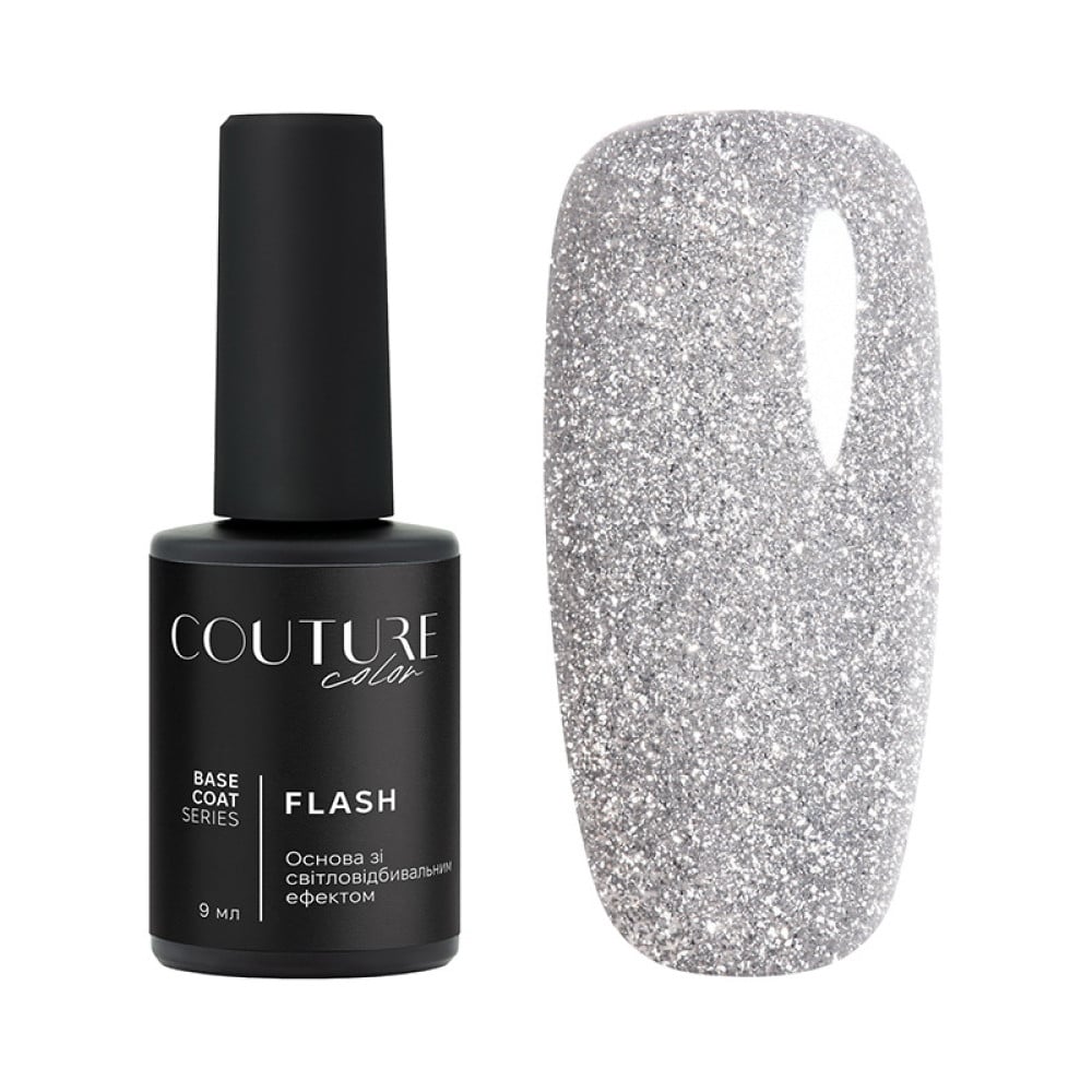 База кольорова Couture Color Flash Base 01 сріблясто-сірий світловідбиваюча 9 мл