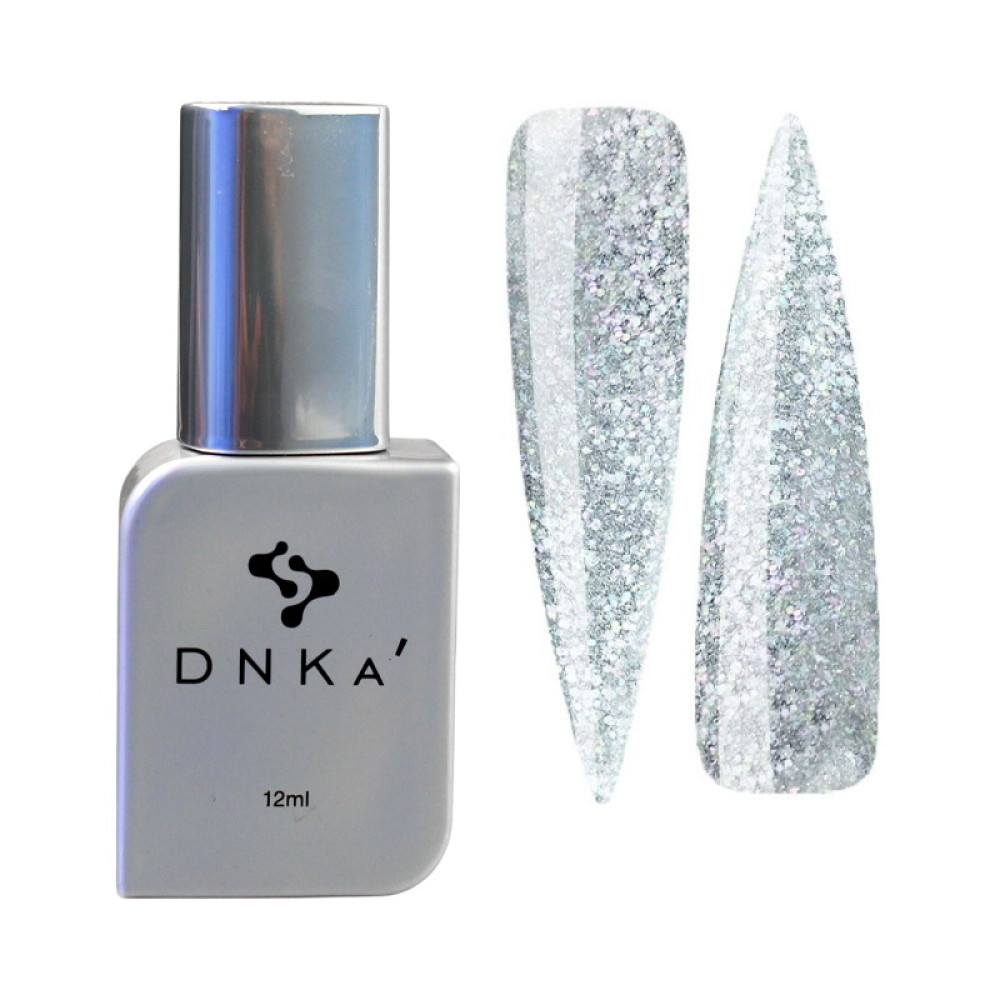База камуфлирующая DNKa Cover Base 0049 Hype светоотражающая серебряный с пайетками разного размера 12 мл
