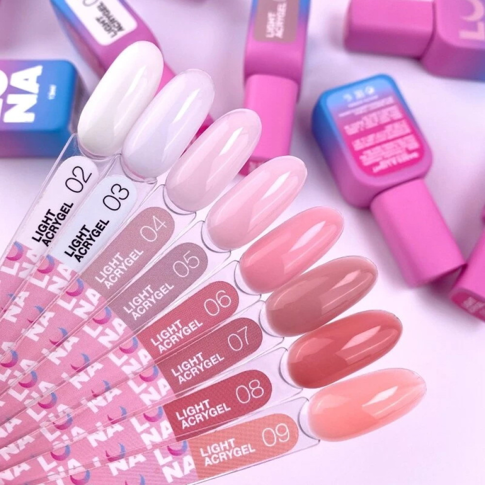 Рідкий гель Luna Light Acrygel 07 для нарощування бежево-рожевий 30 мл