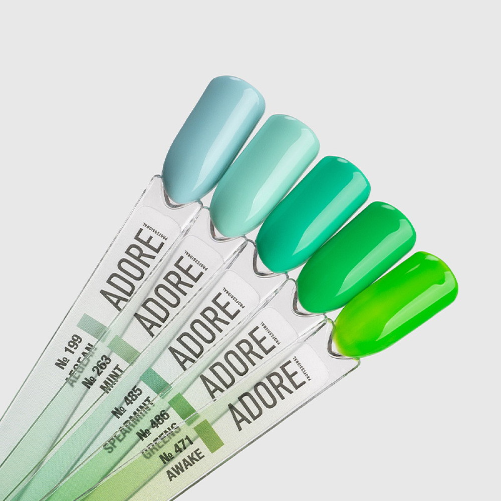 Гель-лак Adore Professional 486 Greens насичений світло-зелений 8 мл