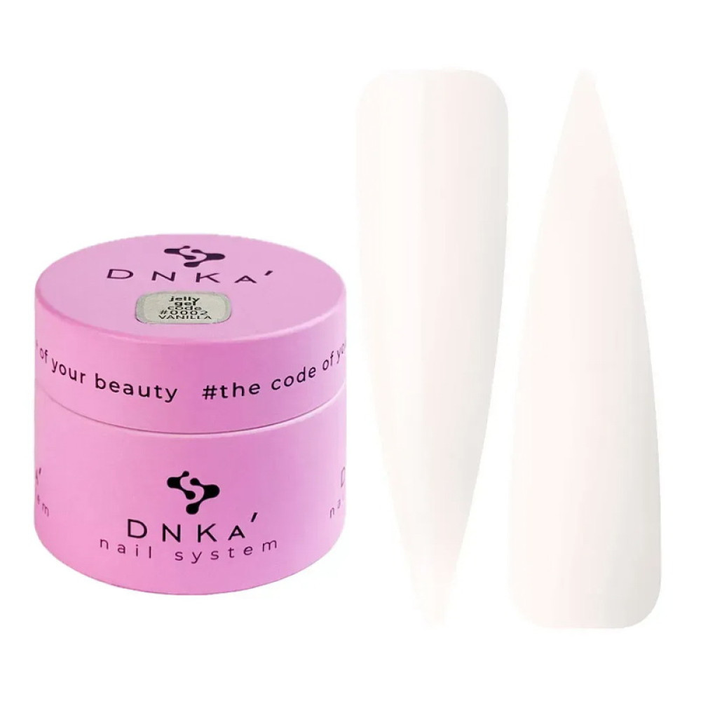 Гель для наращивания и моделирования DNKa Jelly Gel 0002 Vanilla. молочный с легким розовым подтоном. 15 мл