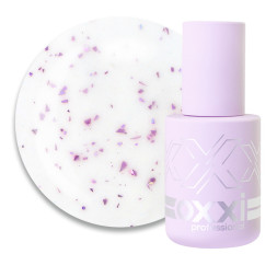 База камуфлююча Oxxi Professional Lovely Base 002. молочний з рожевою поталлю та шимером. 10 мл