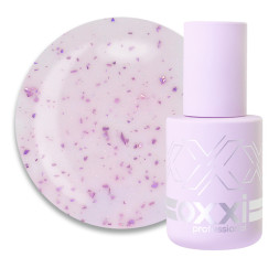 База камуфлююча Oxxi Professional Lovely Base 005. рожевий з рожевою поталлю та шимером. 10 мл