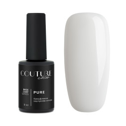 База камуфлююча каучукова для гель-лаку Couture Color Pure Base Coat 01. молочний. 9 мл