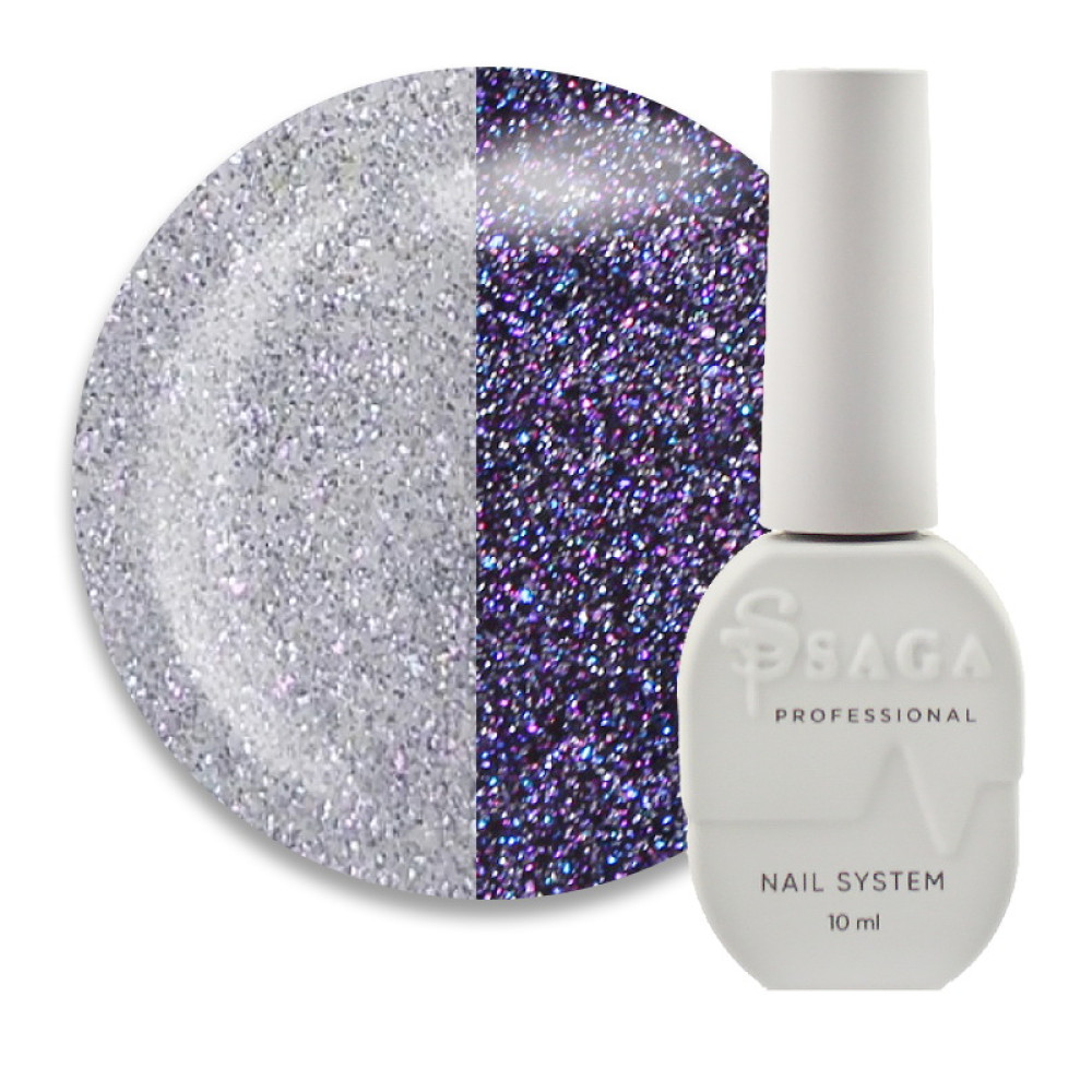 Топ для гель-лака без липкого слоя Saga Professional Top Crush 01 голограммный светоотражающий 10 мл
