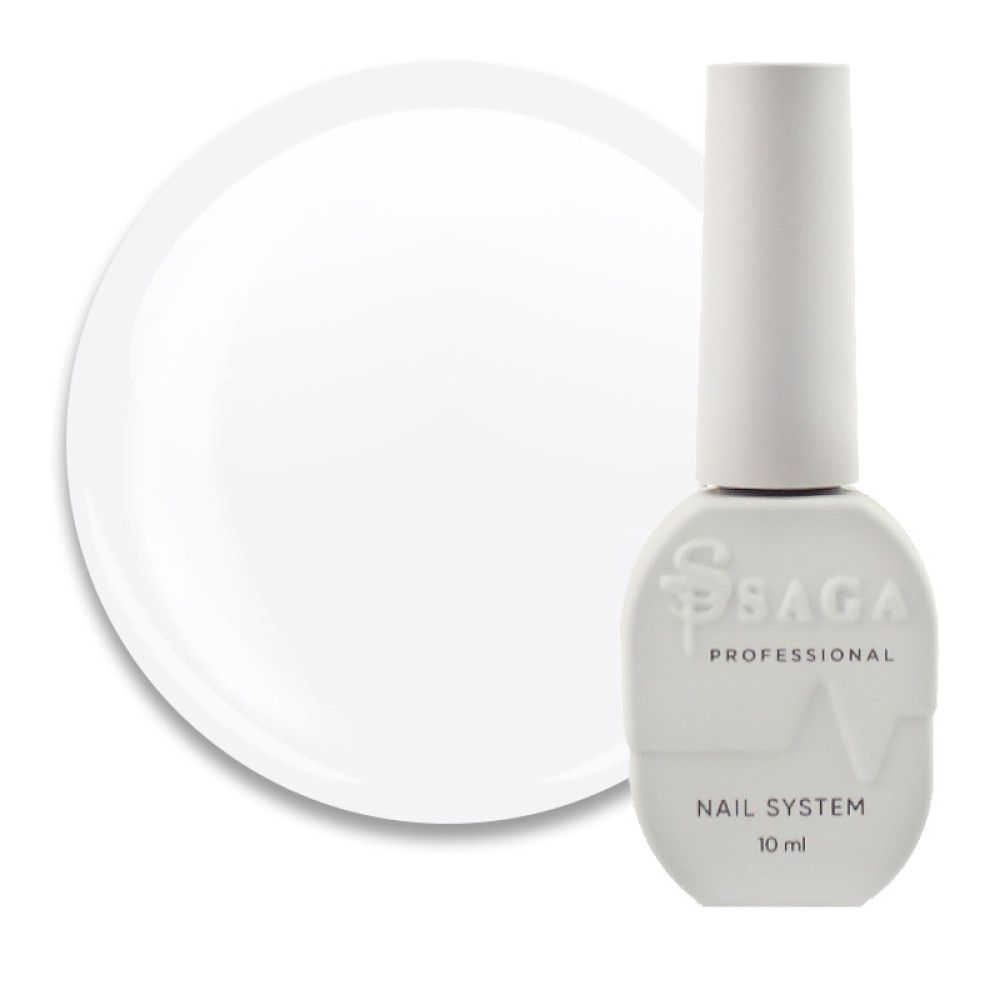 Топ для гель-лака без липкого слоя Saga Professional Top White белый 10 мл