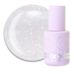 База камуфлирующая для гель-лака Oxxi Professional Sharm Cover Base Coat 002 прозрачно-молочный с брюзово-мятными шиммерами. 10 мл