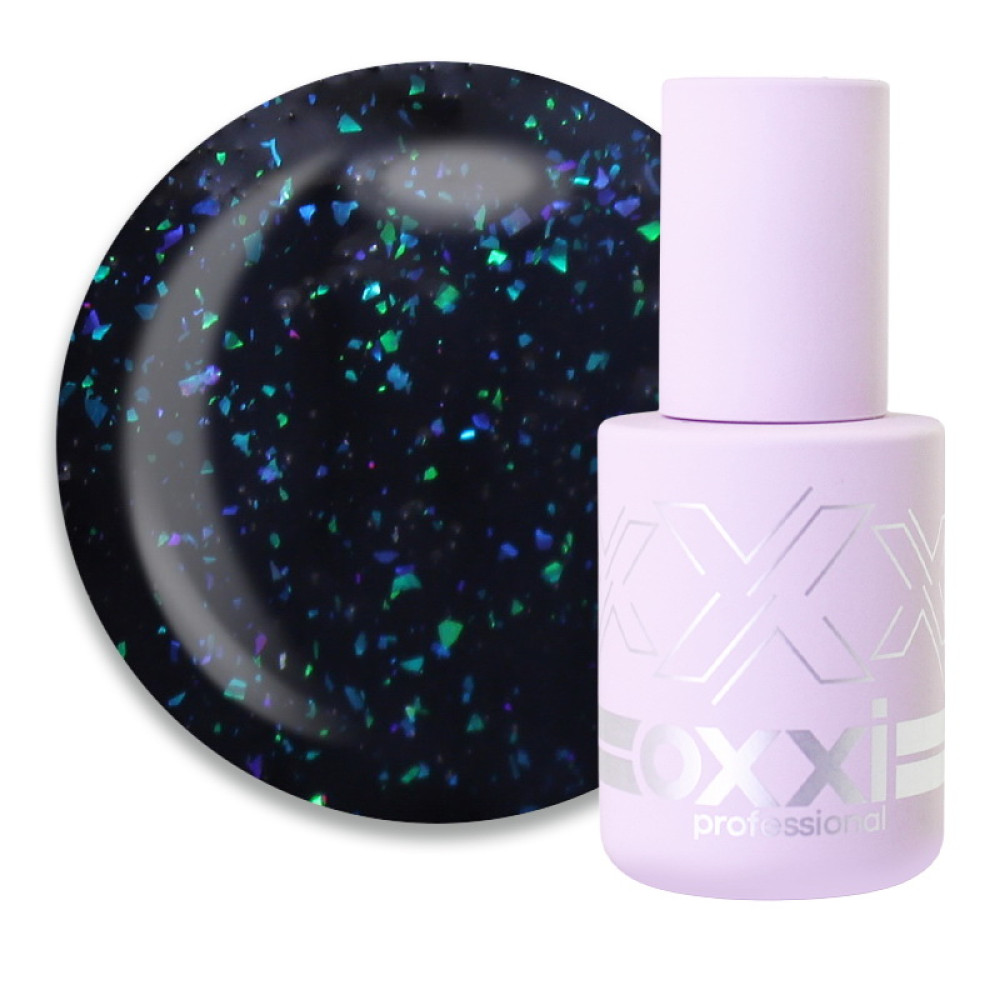 База камуфлирующая для гель-лака Oxxi Professional Sharm Cover Base Coat 002 прозрачно-молочный с брюзово-мятными шиммерами. 10 мл