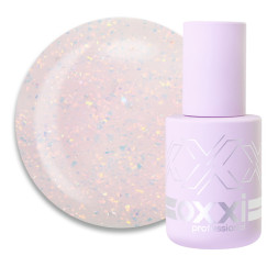 База камуфлирующая для гель-лака Oxxi Professional Sharm Cover Base Coat 004 прозрачно-розовый с персиковыми шиммерами. 10 мл