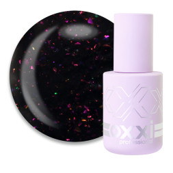 База камуфлирующая для гель-лака Oxxi Professional Sharm Cover Base Coat 006 черный с персиковыми. розовыми и сиреневыми шиммерами