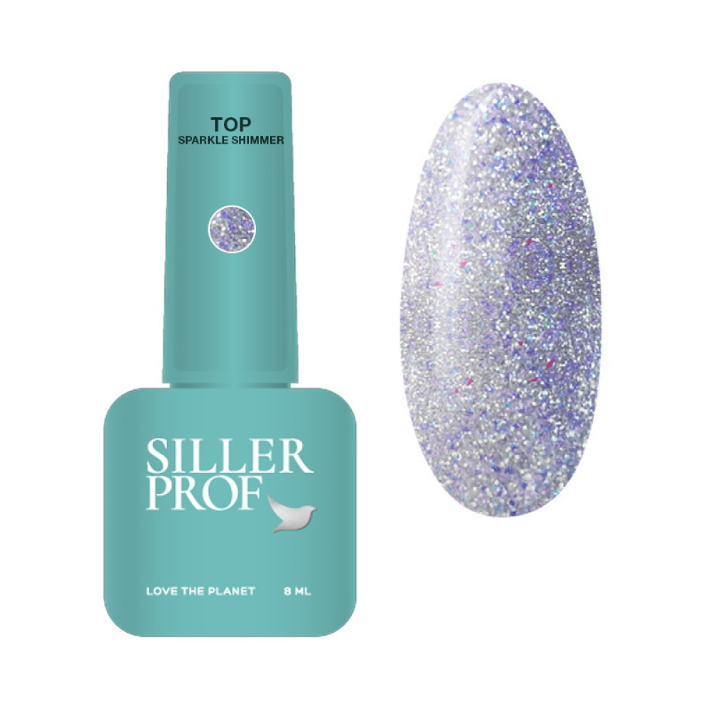 Топ для гель-лаку без липкого шару Siller Professional Top Sparkle Shimmer. 8 мл
