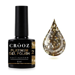 Гель-лак Crooz Platinum Gel 002 золотой со слюдой 8 мл