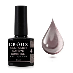 Гель-лак Crooz Cat Eye Sunshine 004 бежево-розовый с шиммером 8 мл