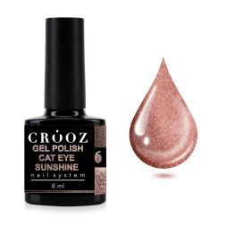 Гель-лак Crooz Cat Eye Sunshine 006 розовая бронза с шиммером 8 мл