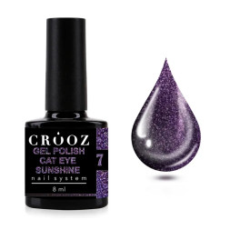 Гель-лак Crooz Cat Eye Sunshine 007 сиренево-фиолетовый с шиммером 8 мл