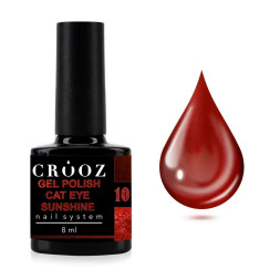 Гель-лак Crooz Cat Eye Sunshine 010 красный шиммером 8 мл