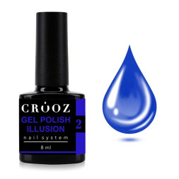Гель-лак Crooz Illusion Gel 002 синий витражный 8 мл