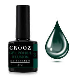 Гель-лак Crooz Illusion Gel 003 зеленый витражный 8 мл
