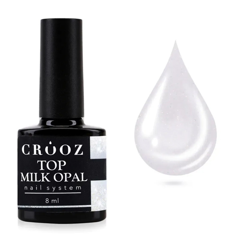 Топ для гель-лаку без липкого шару Crooz Top Milk Opal молочний з шимером 8 мл