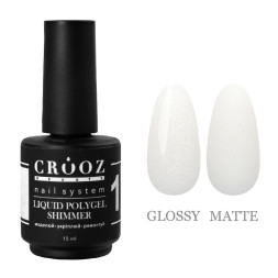 Рідкий полігель Crooz Shimmer Liquid Polygel 01 молочний з шимером 15 мл