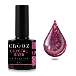 База світловідбиваюча Crooz Crystal Base 10 малинове бордо з блискітками та шимерами 8 мл База світловідбиваюча Crooz Crystal Base 10 малинове бордо з блискітками та шимерами 8 мл