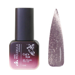 Гель-лак Nails Molekula 9D Cats Eye 918 ніжний ліловий з сріблястим відблиском 6 мл Гель-лак Nails Molekula 9D Cats Eye 918 ніжний ліловий з сріблястим відблиском 6 мл