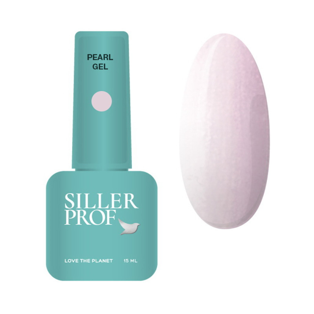 Рідкий гель Siller Professional Pearl Bottle Gel 03 з пензликом для зміцнення нігтів з перлинним ефектом рожевий 15 мл