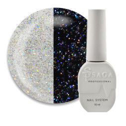 Топ для гель-лаку без липкого шару Saga Professional Top Crush 06 з кольоровими мерехтливими блискітками 9 мл