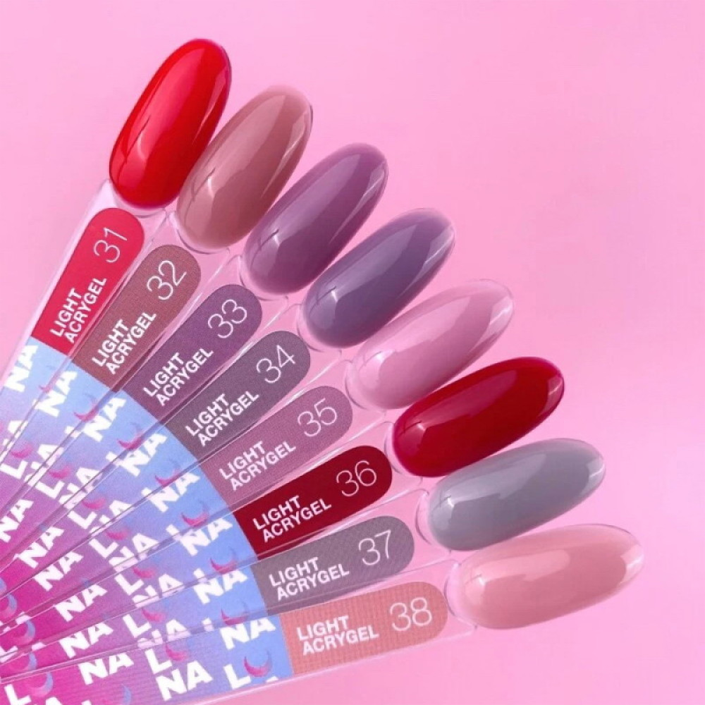 Рідкий гель Luna Light Acrygel 35 для нарощування лілова троянда 13 мл