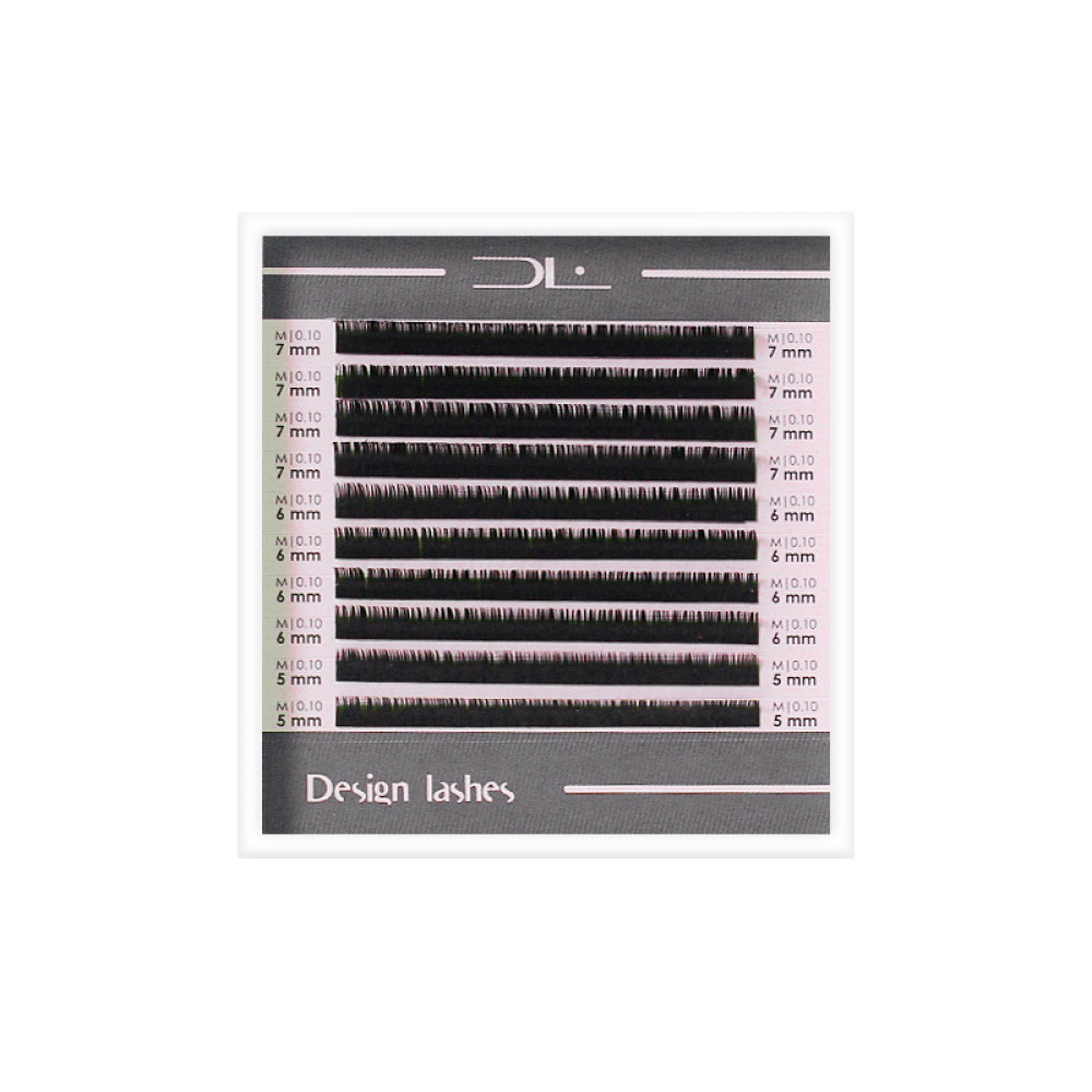 Вії Design Lashes Dark Chocolate M 0.10 (10 рядів: 5-7 мм). чорний шоколад