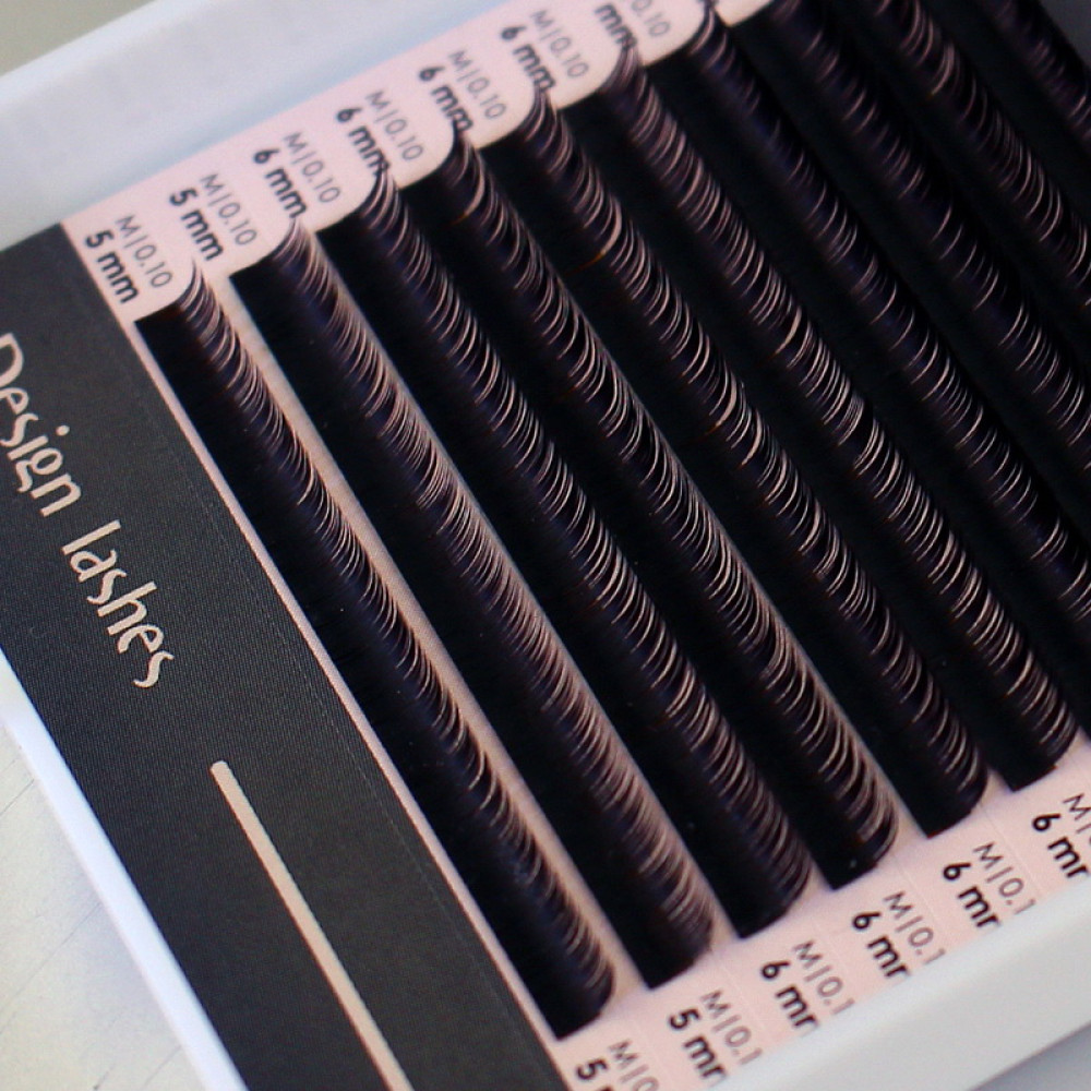 Вії Design Lashes Dark Chocolate M 0.10 (10 рядів: 5-7 мм). чорний шоколад