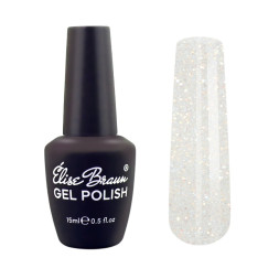 База камуфлююча для гель-лаку Elise Braun Cover Opal Base Coat 02 напівпрозорий блідо-молочний з опаловим шимером 10 мл