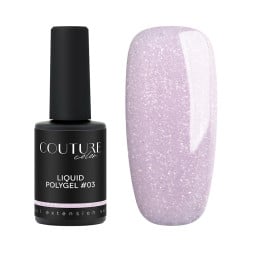 Жидкий полигель Couture Color Liquid Polygel 03 нежный лиловый с блестками и шиммером 9 мл