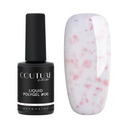 Жидкий полигель Couture Color Liquid Polygel 06 молочный с персиково-розовой поталью 9 мл
