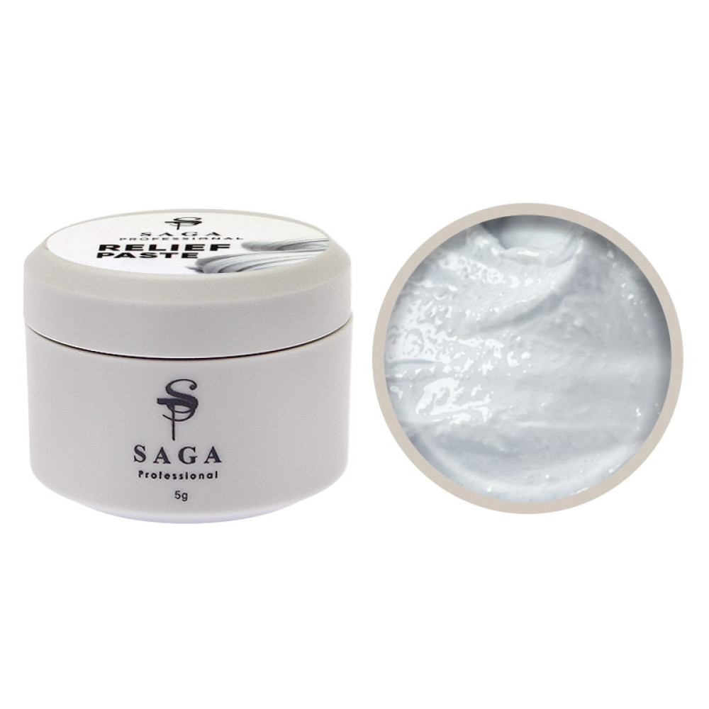 Гель-паста без липкого шару Saga Professional Relief Paste 01 білий 5 мл