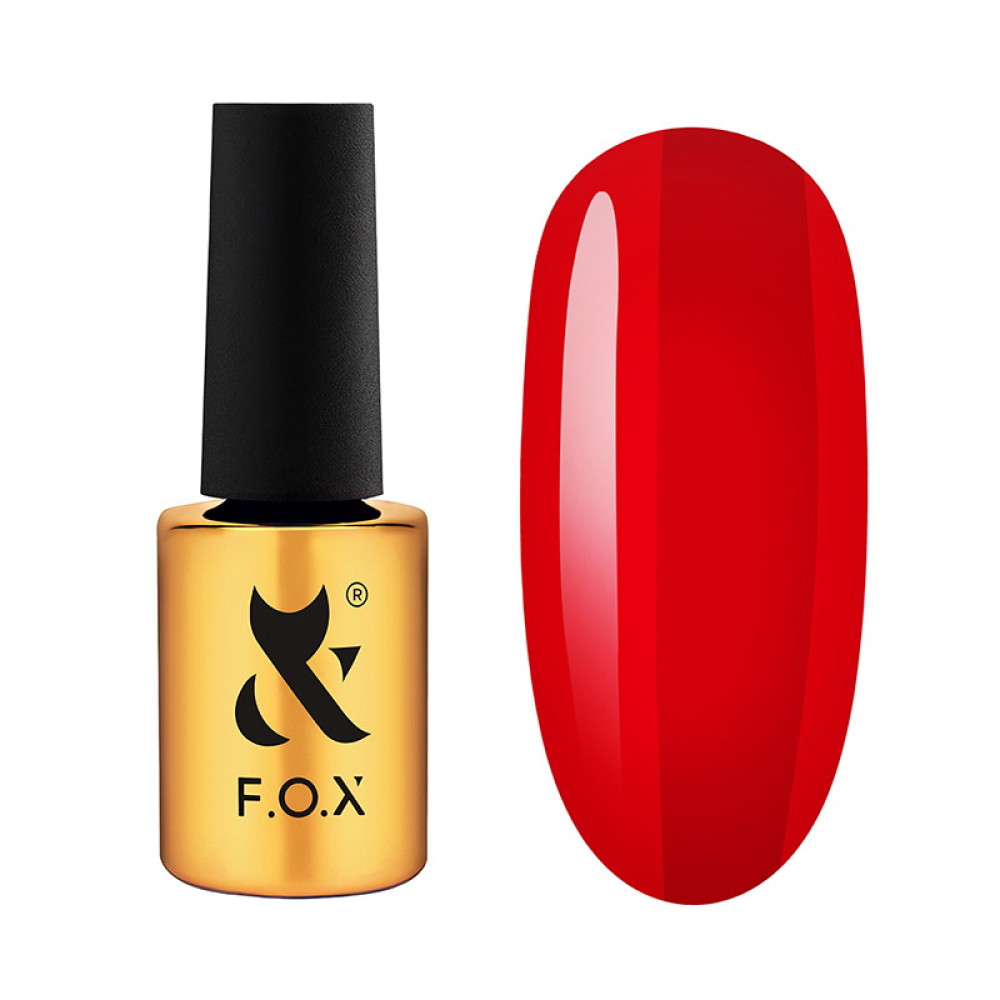 Гель-лак F.O.X Lipstick Collection 002 Fire Lips яркий красный 7 мл