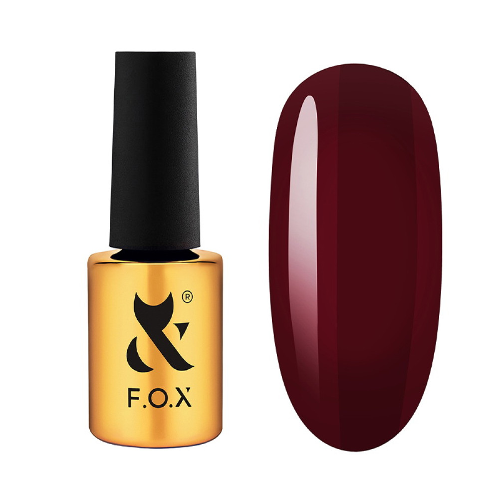 Гель-лак F.O.X Lipstick Collection 010 Wine Passion темно-бордовий 7 мл