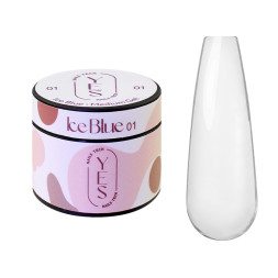 Гель для нарощування YES Medium Gel 01 Ice Blue прозорий 15 мл